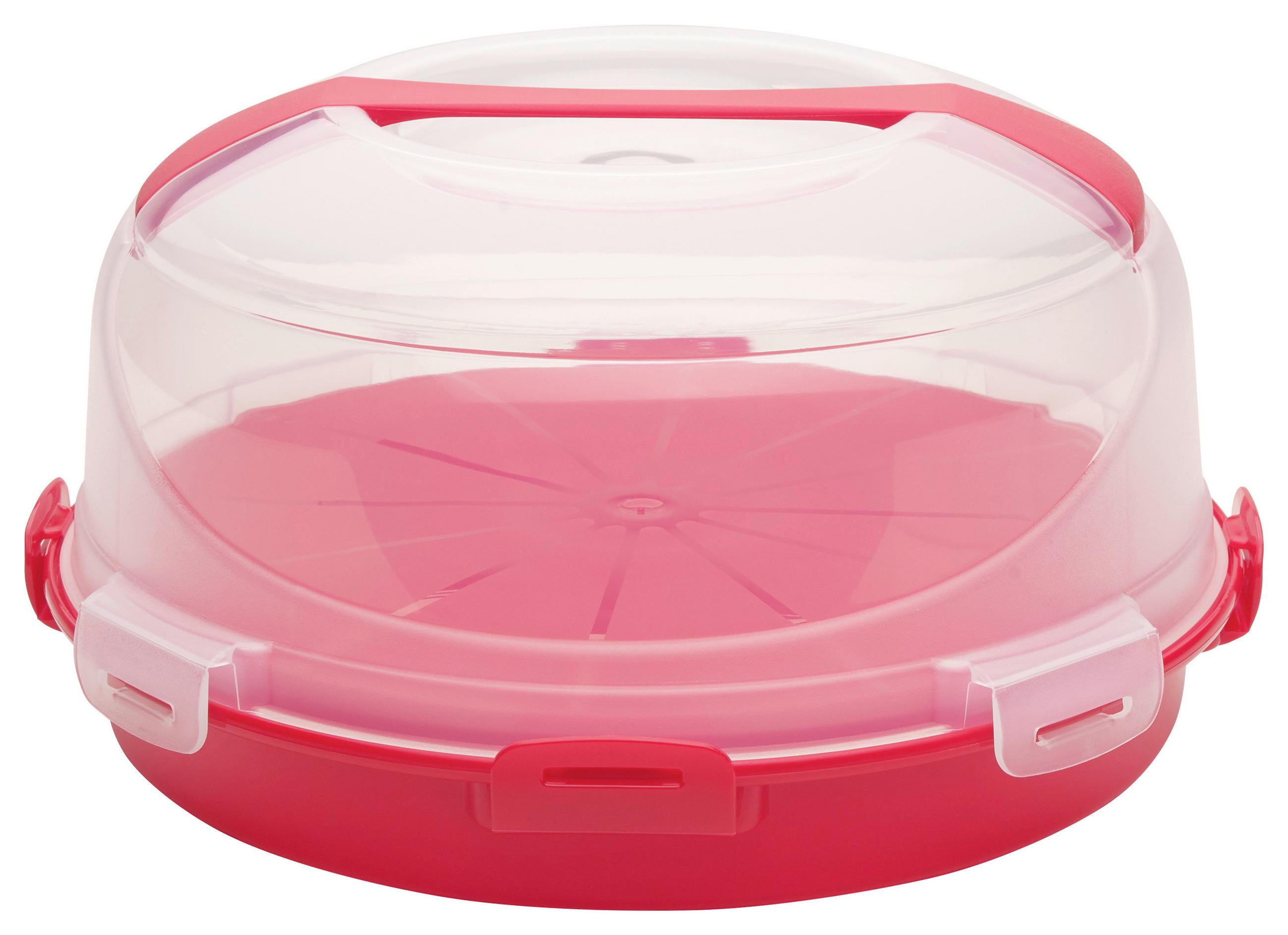 CUTIE TRANSPORT PRĂJITURI 34,5/18 cm   - roșu/transparent, Basics, plastic (34,5/18cm) - Homeware Profession.