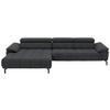 ECKSOFA in Chenille Anthrazit  - Anthrazit/Schwarz, Design, Textil/Metall (190/329cm) - Beldomo Style