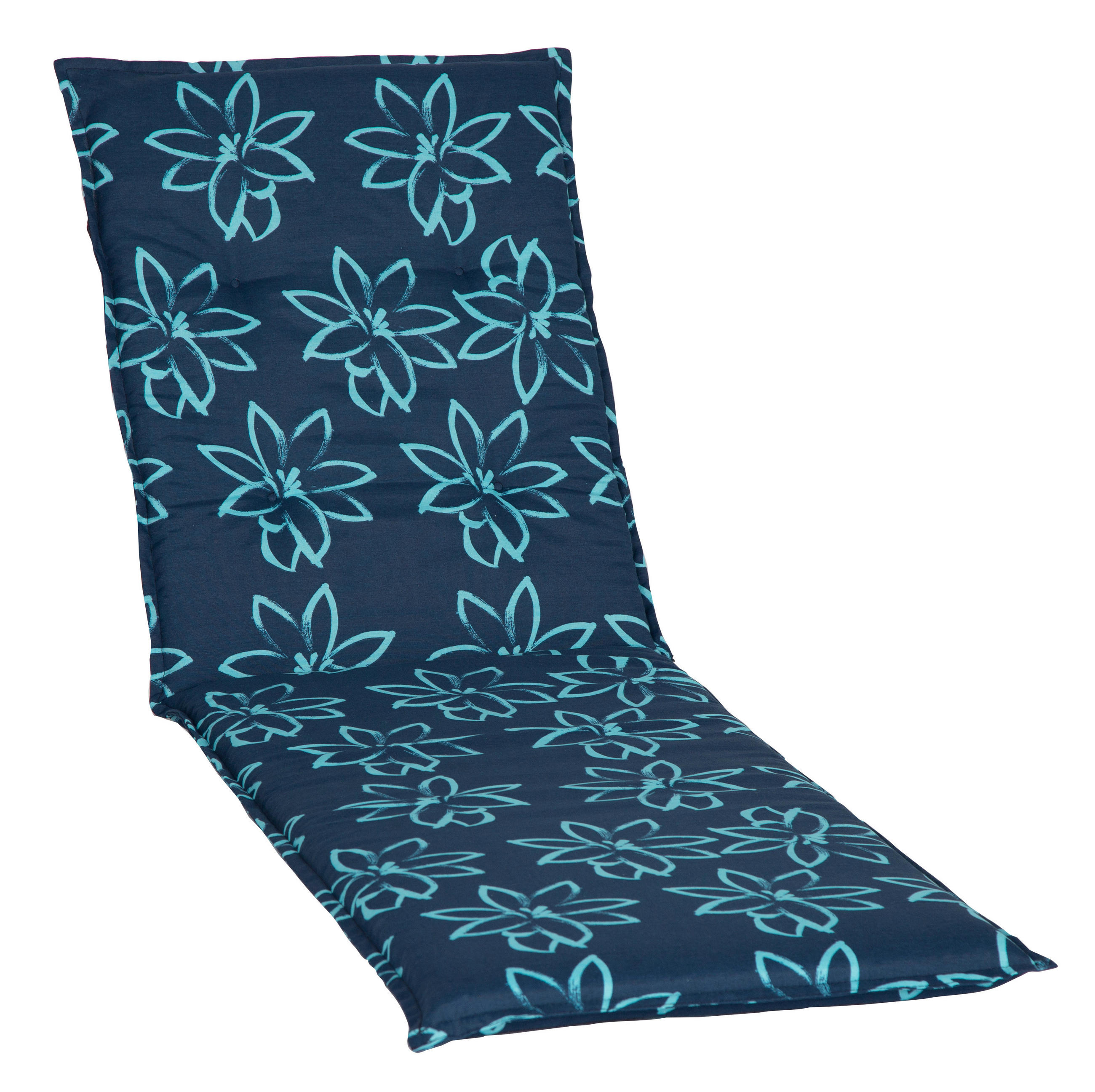 LIEGENAUFLAGE in Blau Blume  - Blau, Basics, Textil (193/60/6cm) - Gardenson