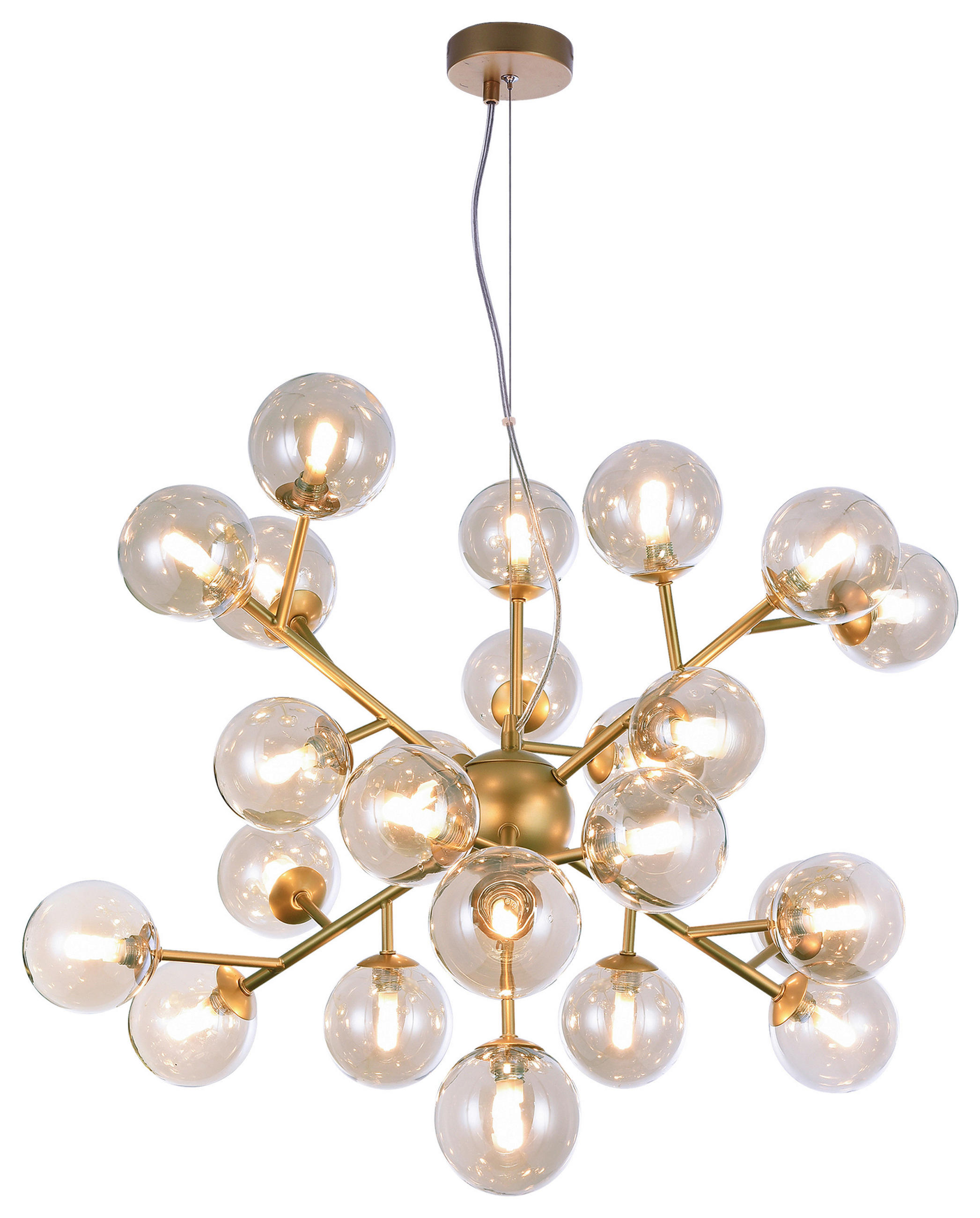 PENDELLEUCHTE 65/40/65 cm  - Goldfarben, Trend, Glas/Metall (65/40/65cm) - MAYTONI