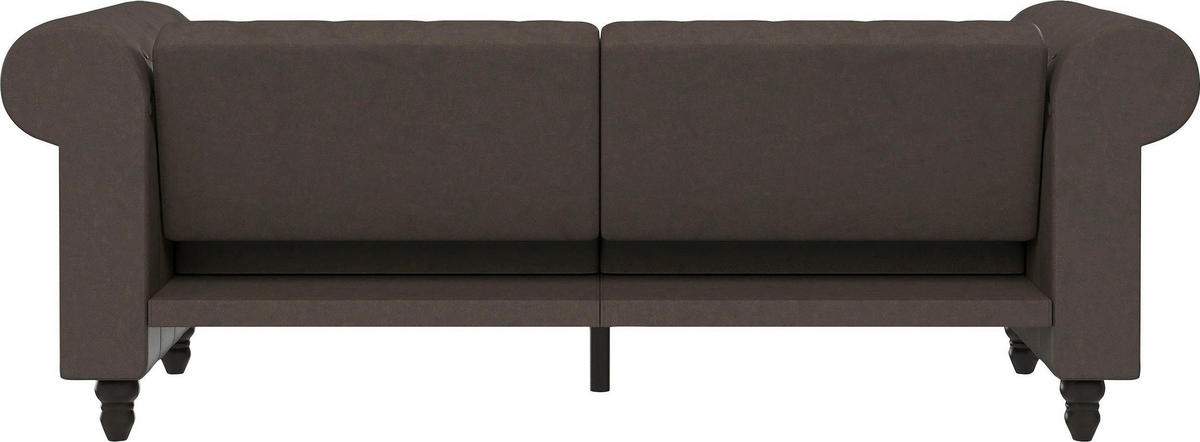 SCHLAFSOFA FIRENZE in Mikrofaser Dunkelbraun Vintage, Skandinavisch, Modern  - Dunkelbraun/Schwarz, Basics, Holz/Textil (236/83/87cm) - Livetastic