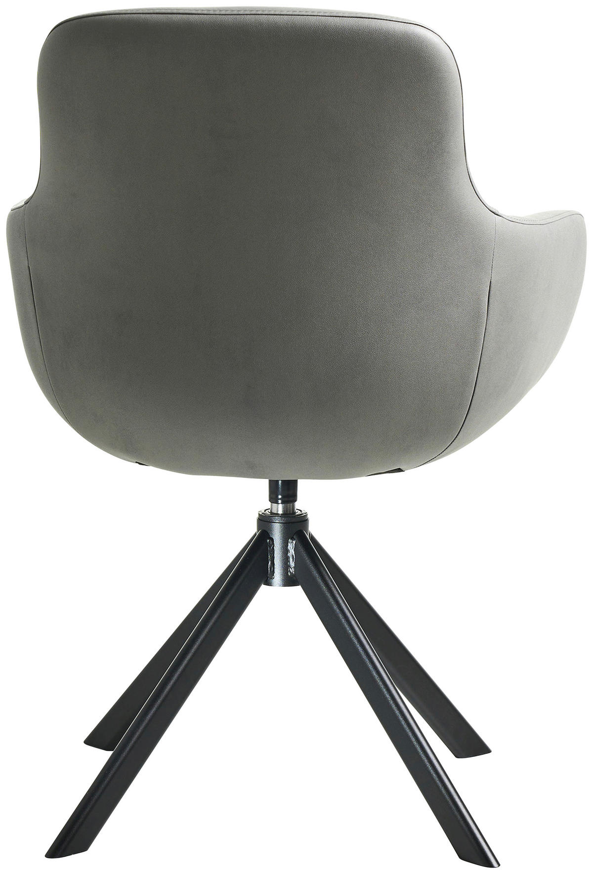 ARMLEHNSTUHL  in Edelstahl Lederlook (vegan)  - Hellgrau/Schwarz, Basics, Textil/Metall (62/89/61cm) - Celina Home