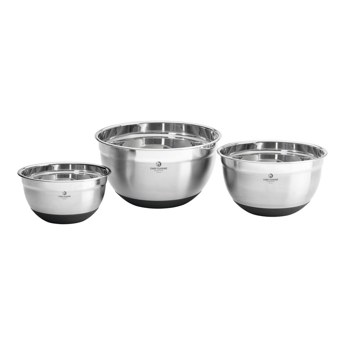 SERVIERSCHALENSET   - Edelstahlfarben/Transparent, Basics, Glas/Kunststoff (26/26/15.5cm) - CHEF CUISINE