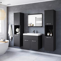 BADEZIMMER 5-teilig  in  - Graphitfarben/Schwarz, LIFESTYLE, Keramik/Holzwerkstoff (120,4/132,8/35cm) - P & B