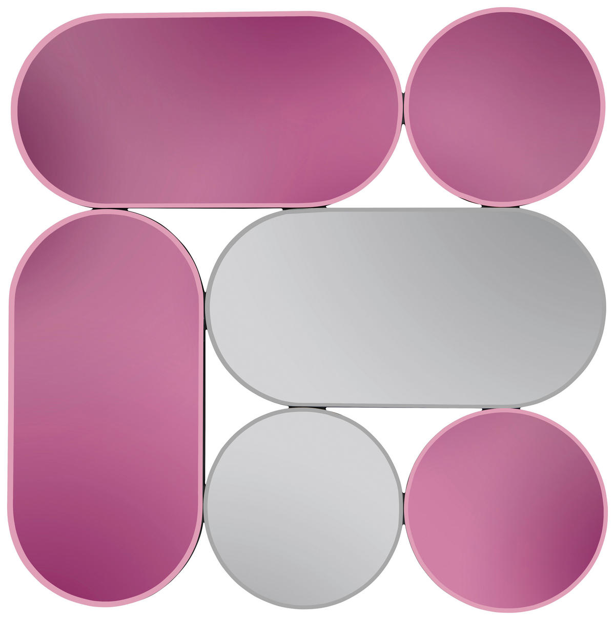 DEKOSPIEGEL 90/90/2 cm    in Freiform  - Multicolor, MODERN, Glas/Holzwerkstoff (90/90/2cm)