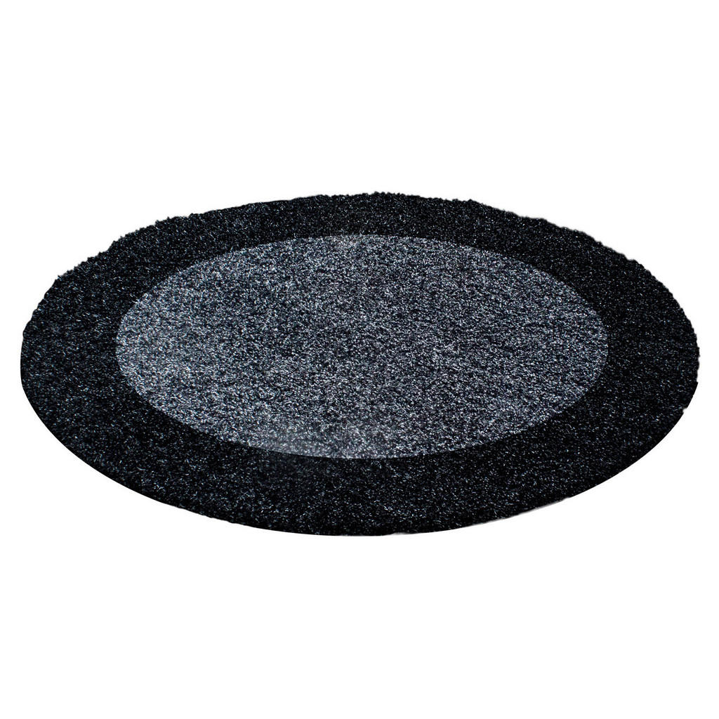Hochflor Teppich Anthrazit Life Rund Ø 160 cm