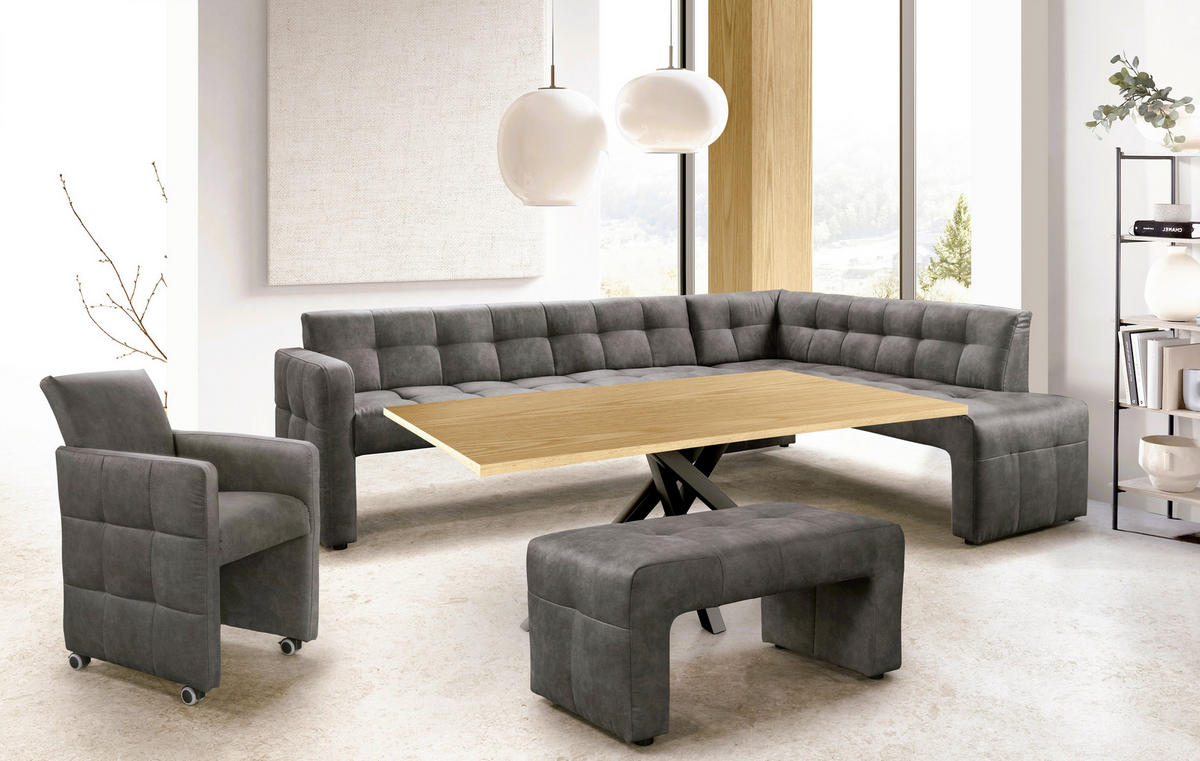 KLUPA KUTNA  antracit  drvo, tekstil, drvni materijal      - crna/antracit, Moderno, drvni materijal/drvo (265/197cm) - Livetastic
