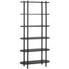 REGAL  90/160/30 cm Schwarz  - Schwarz, MODERN, Holzwerkstoff/Metall (90/160/30cm) - PBJ