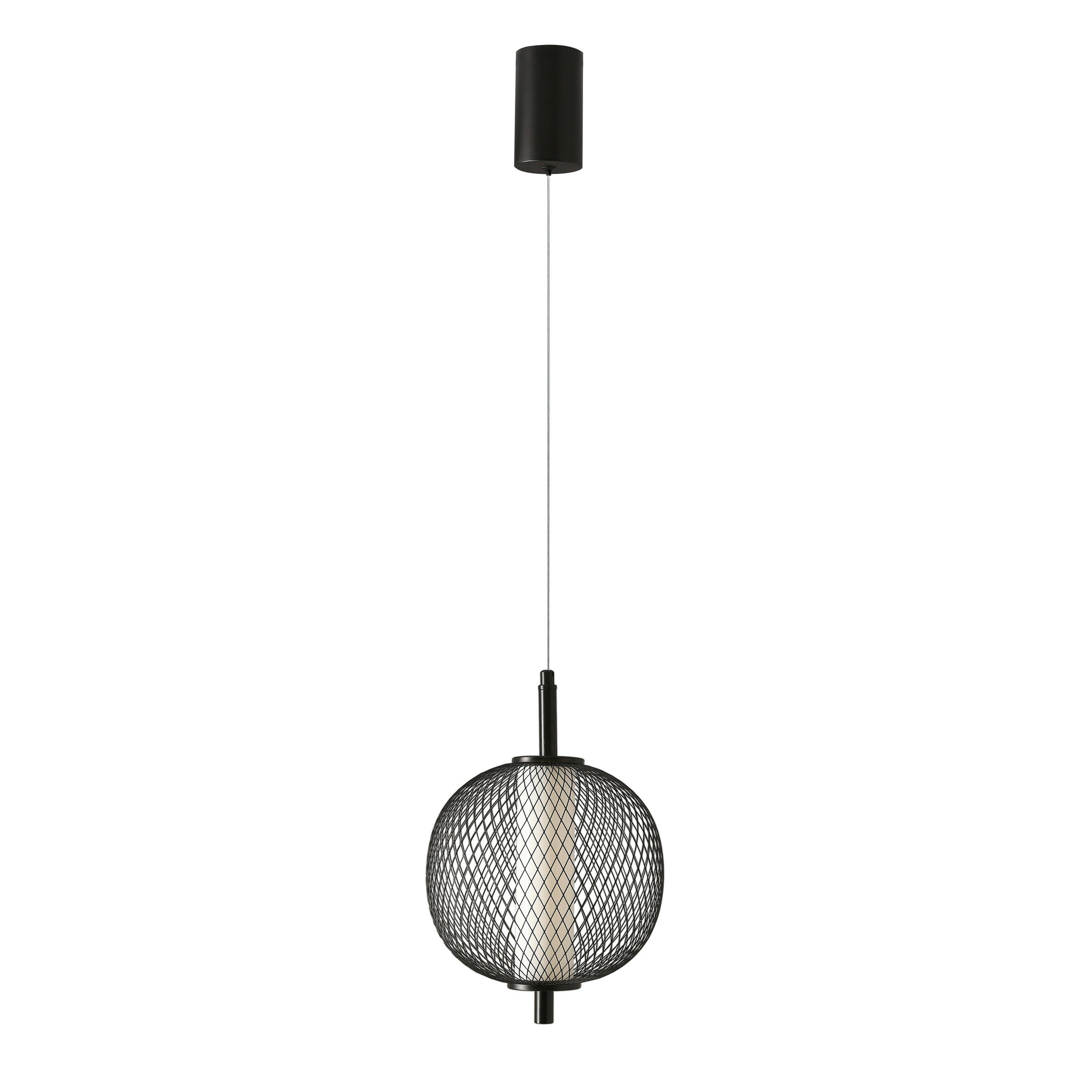 LED-PENDELLEUCHTE 20/20/140 cm  - Schwarz/Weiß, Design, Kunststoff/Metall (20/20/140cm)