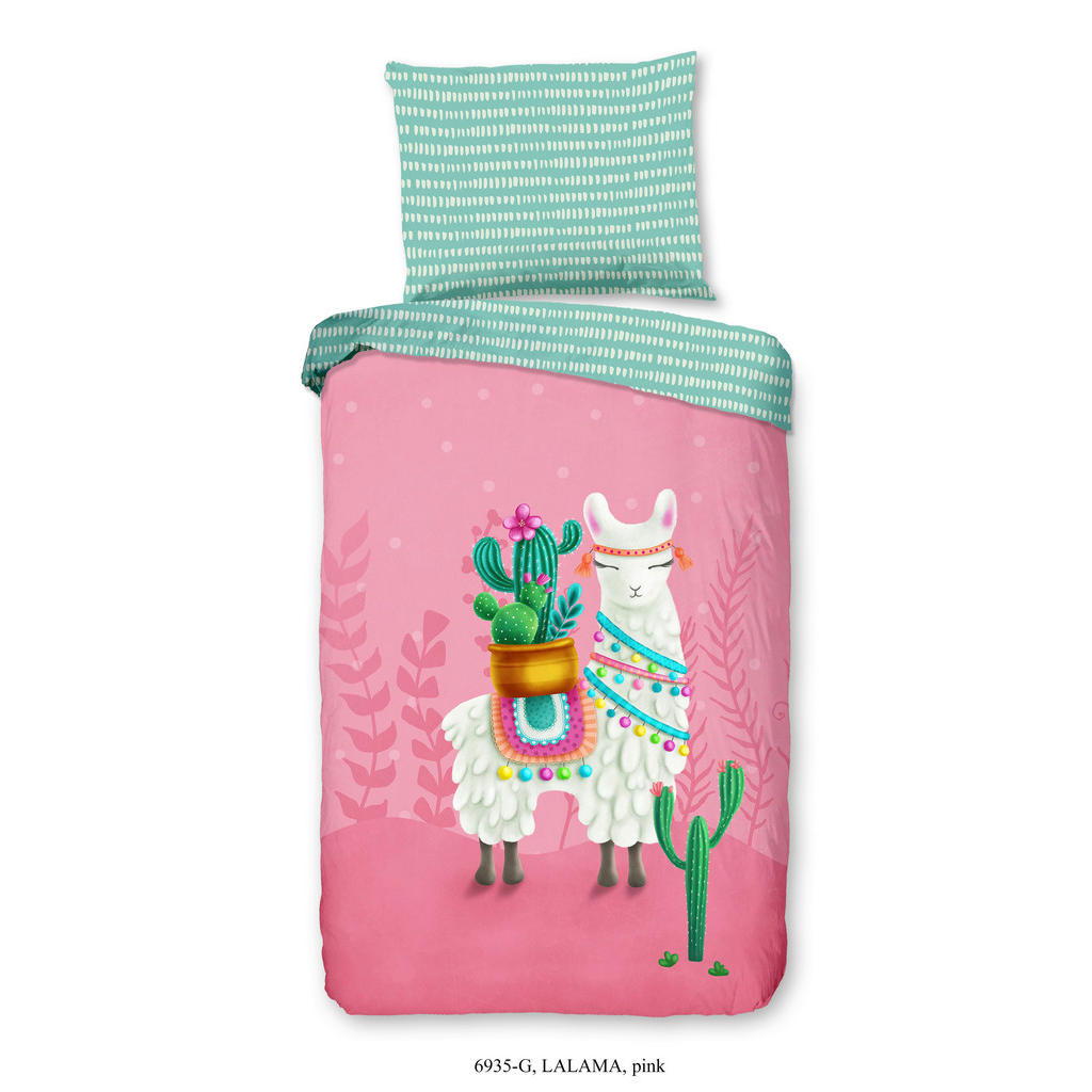 Kinderbettwäsche 140x200 Cm Lalama Tiermotiv Baumwolle