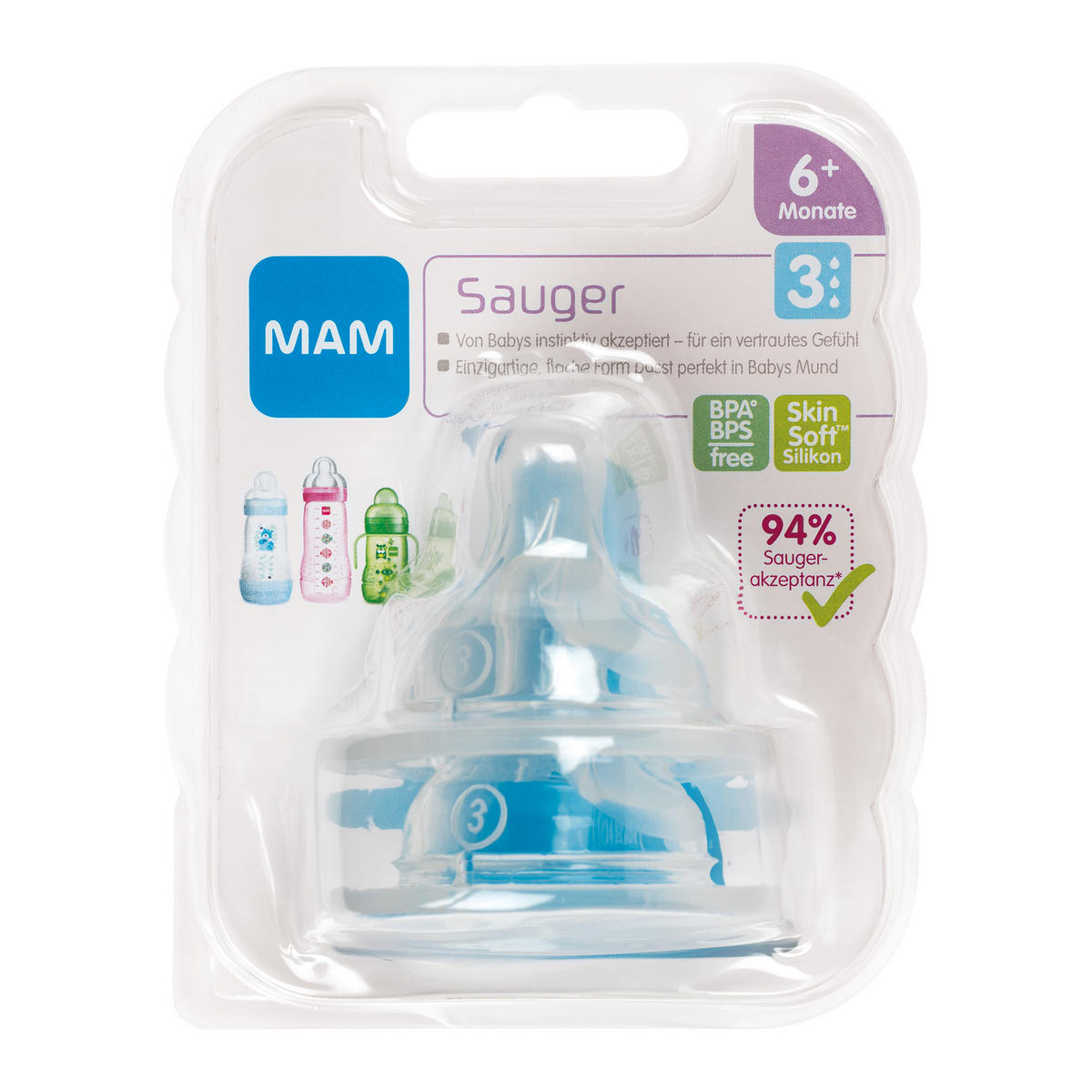 FLÄSCHCHENSAUGER  - Transparent, Basics, Kunststoff - MAM