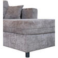 ECKSOFA Braun Flachgewebe - Schwarz/Braun, KONVENTIONELL, Textil/Metall (252/162cm) - Carryhome