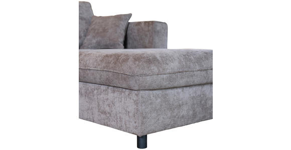 ECKSOFA Braun Flachgewebe - Schwarz/Braun, KONVENTIONELL, Textil/Metall (252/162cm) - Carryhome