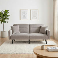 SCHLAFSOFA CHILLAX LINE EU in Bouclé Grau  - Schwarz/Grau, MODERN, Holz/Textil (191/83/84cm) - MID.YOU