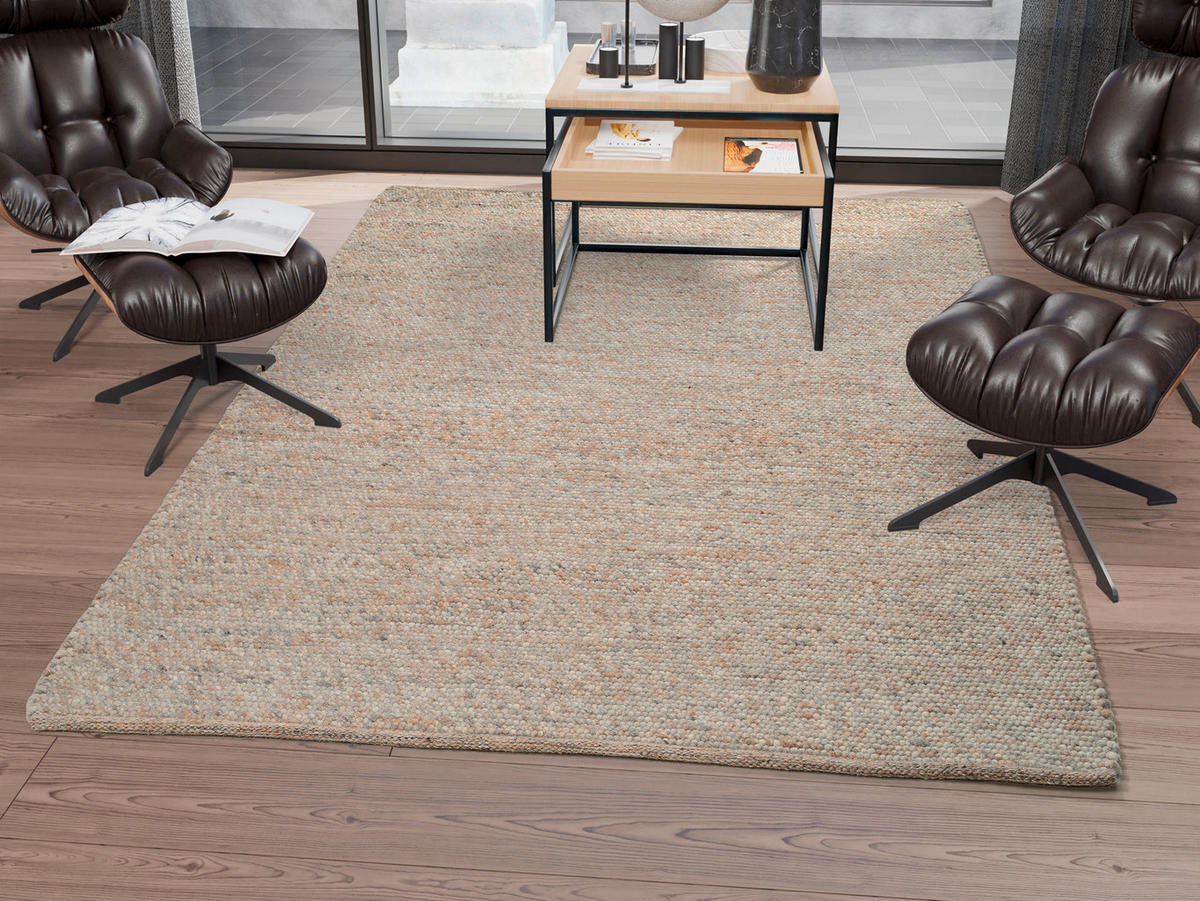 HANDWEBTEPPICH 200/200 cm Helsinki Naturfarben  - Naturfarben, Basics, Textil (200/200cm) - Linea Natura