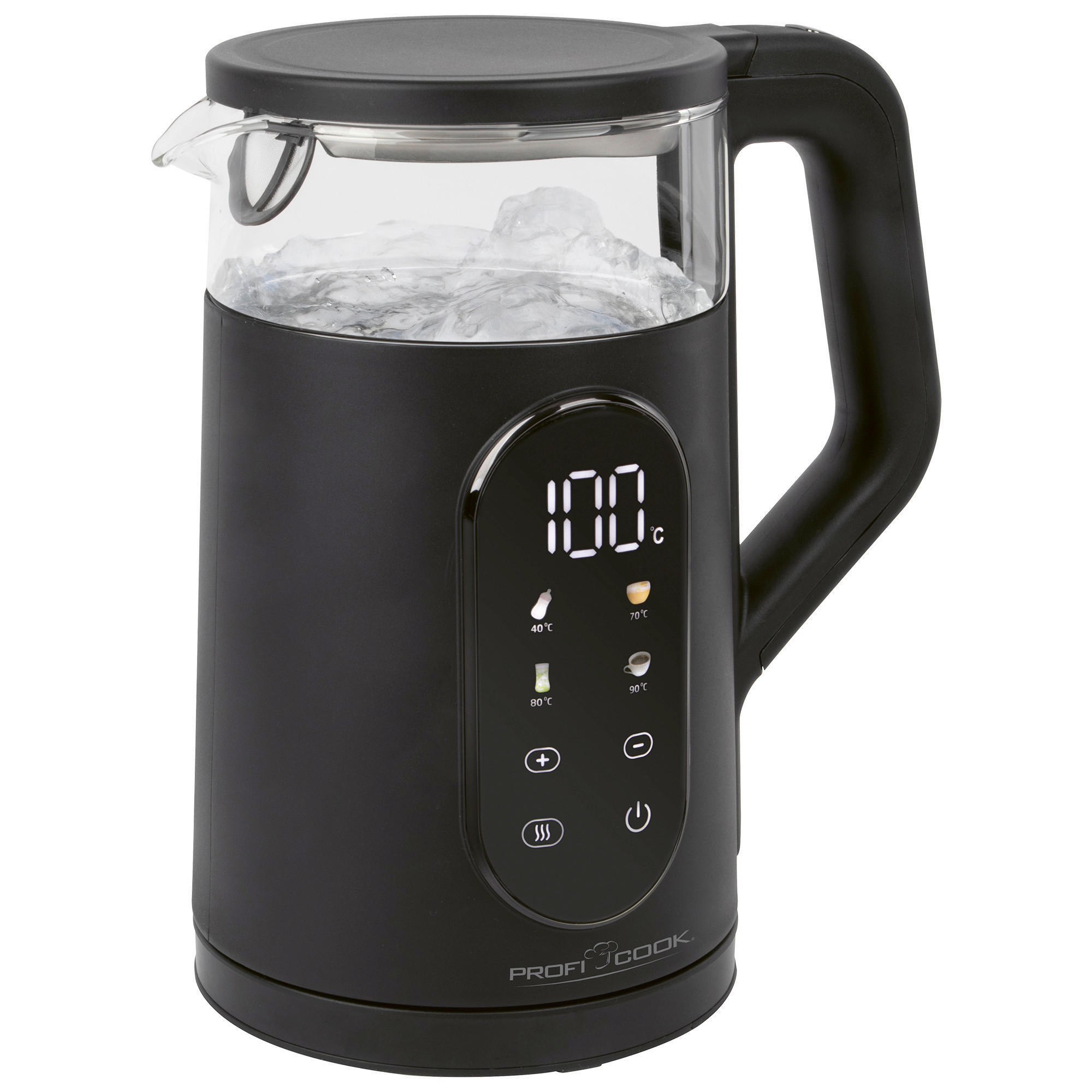 WASSERKOCHER 1,7 L  - Schwarz, Basics, Glas (15,1/25,7/22,5cm) - Bomann