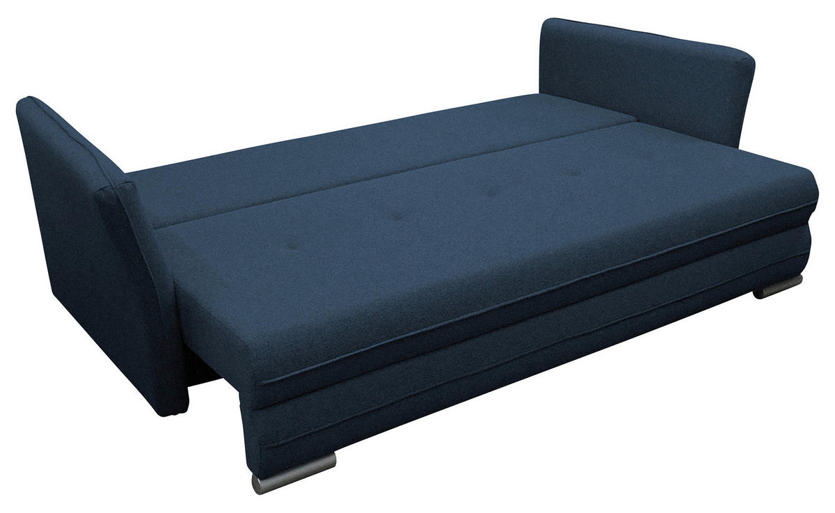 SCHLAFSOFA  mit Webstoff Blau  - Blau/Silberfarben, Design, Kunststoff/Textil (235/83/106cm) - MID.YOU