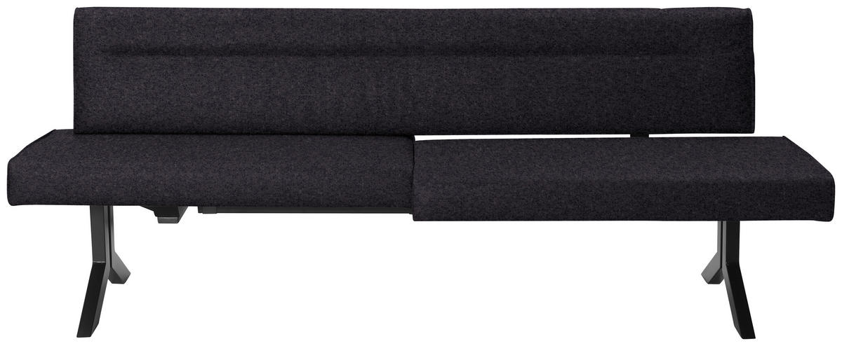 SITZBANK in Metall, Textil Anthrazit  - Anthrazit/Schwarz, Konventionell, Textil/Metall (220/87/70-86cm) - Moderano