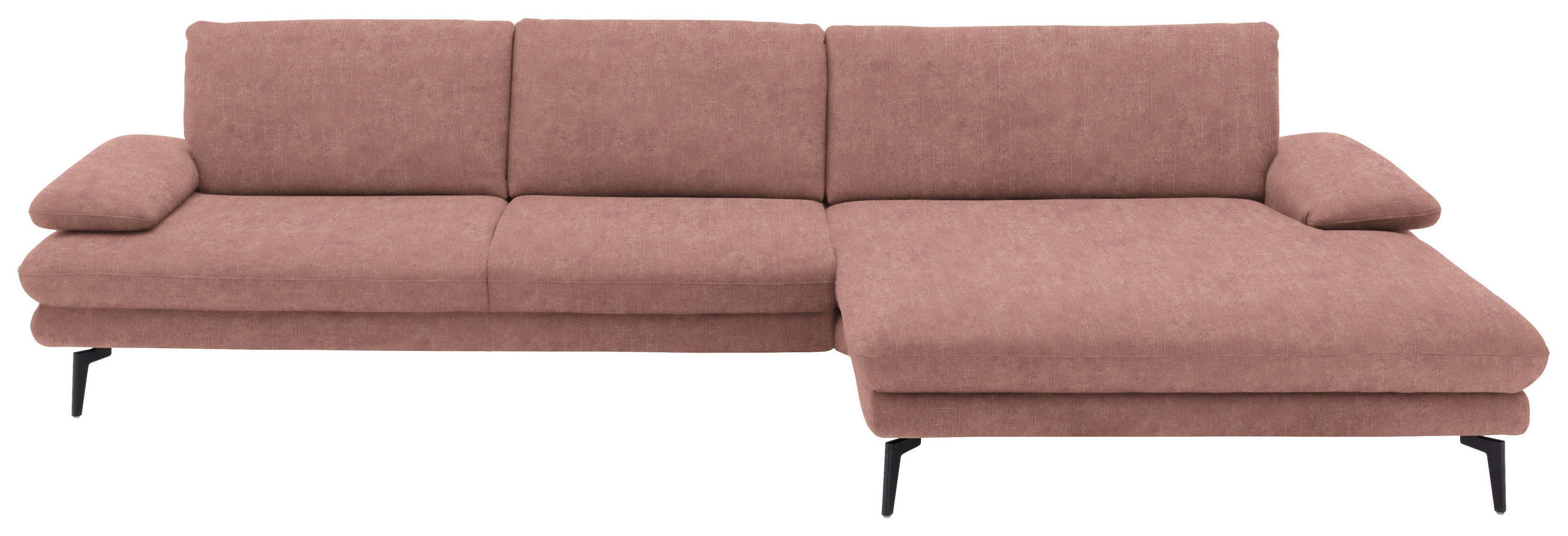 ECKSOFA in Velours Flieder  - Flieder/Schwarz, Design, Textil/Metall (310/180cm) - Dieter Knoll