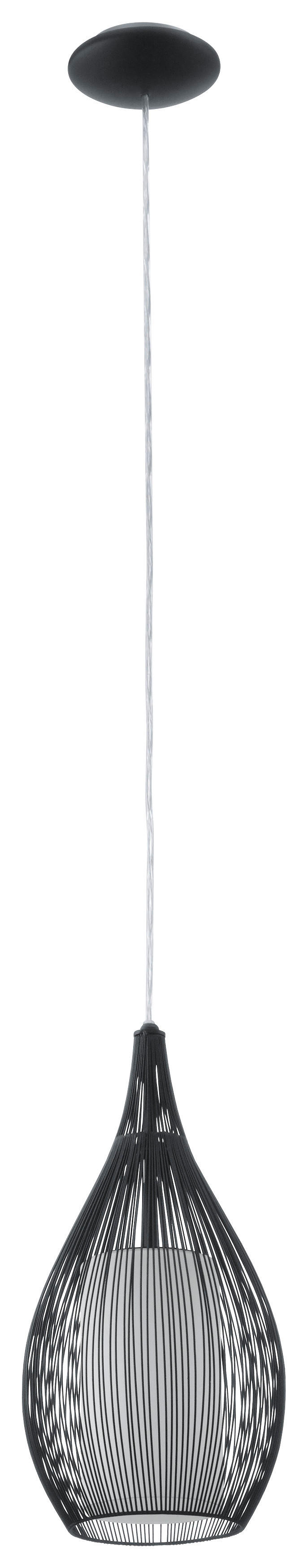Eglo ZÁVĚSNÉ SVÍTIDLO, E27/60 W, 19/110 cm - černá,bílá