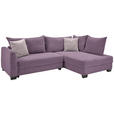 ECKSOFA in Cord Violett  - Violett/Schwarz, KONVENTIONELL, Holz/Textil (267/181cm) - Carryhome