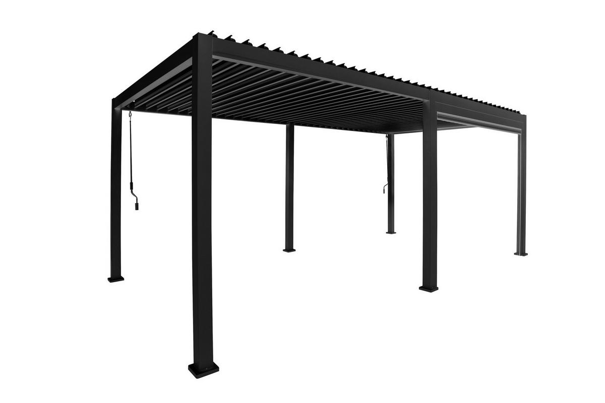 PERGOLA-ROLLO - Anthrazit/Grau, Modern, Textil/Metall (400/250/10cm) - Gardenson