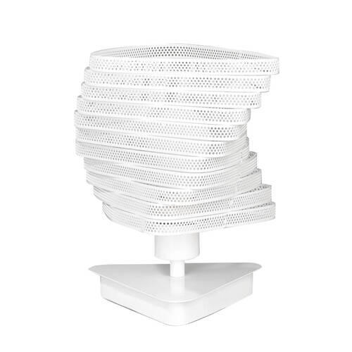 NOČNÁ LAMPA, E27, 20/27 cm  - biela, Design, kov (20/27cm)