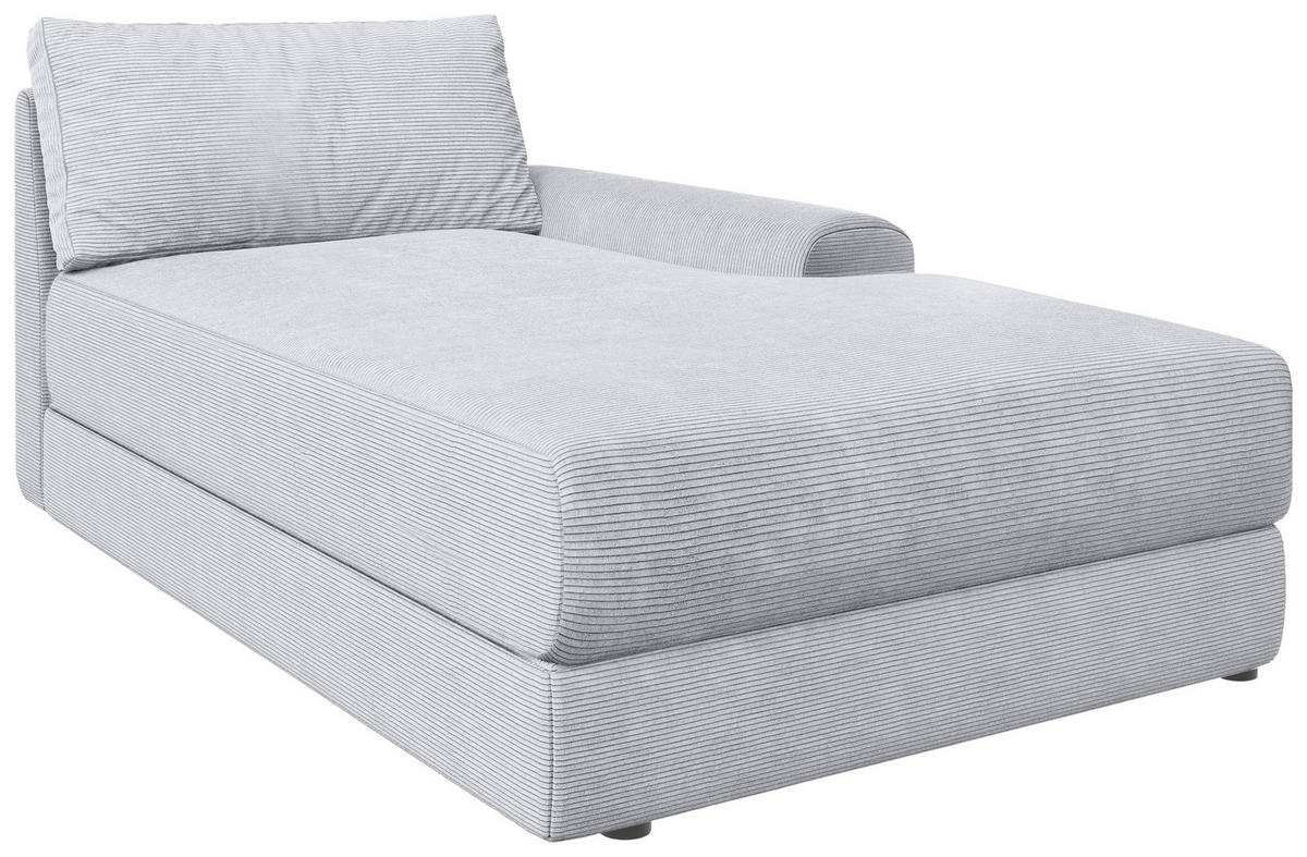 BIGSOFA Cord Hellgrau  - Hellgrau/Schwarz, MODERN, Kunststoff/Textil (117/93/190cm) - Carryhome