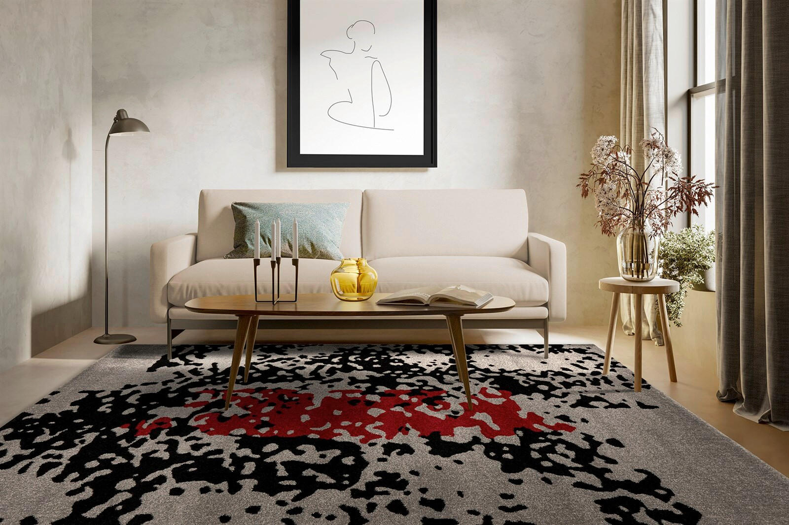 TEPPICH 200/290 cm Rot, Schwarz  - Rot/Schwarz, KONVENTIONELL, Textil (200/290cm)