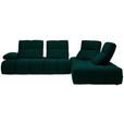 ECKSOFA  in Struktur Petrol  313/233 cm  - Petrol/Schwarz, Design, Kunststoff/Textil (313/233cm) - Belluti