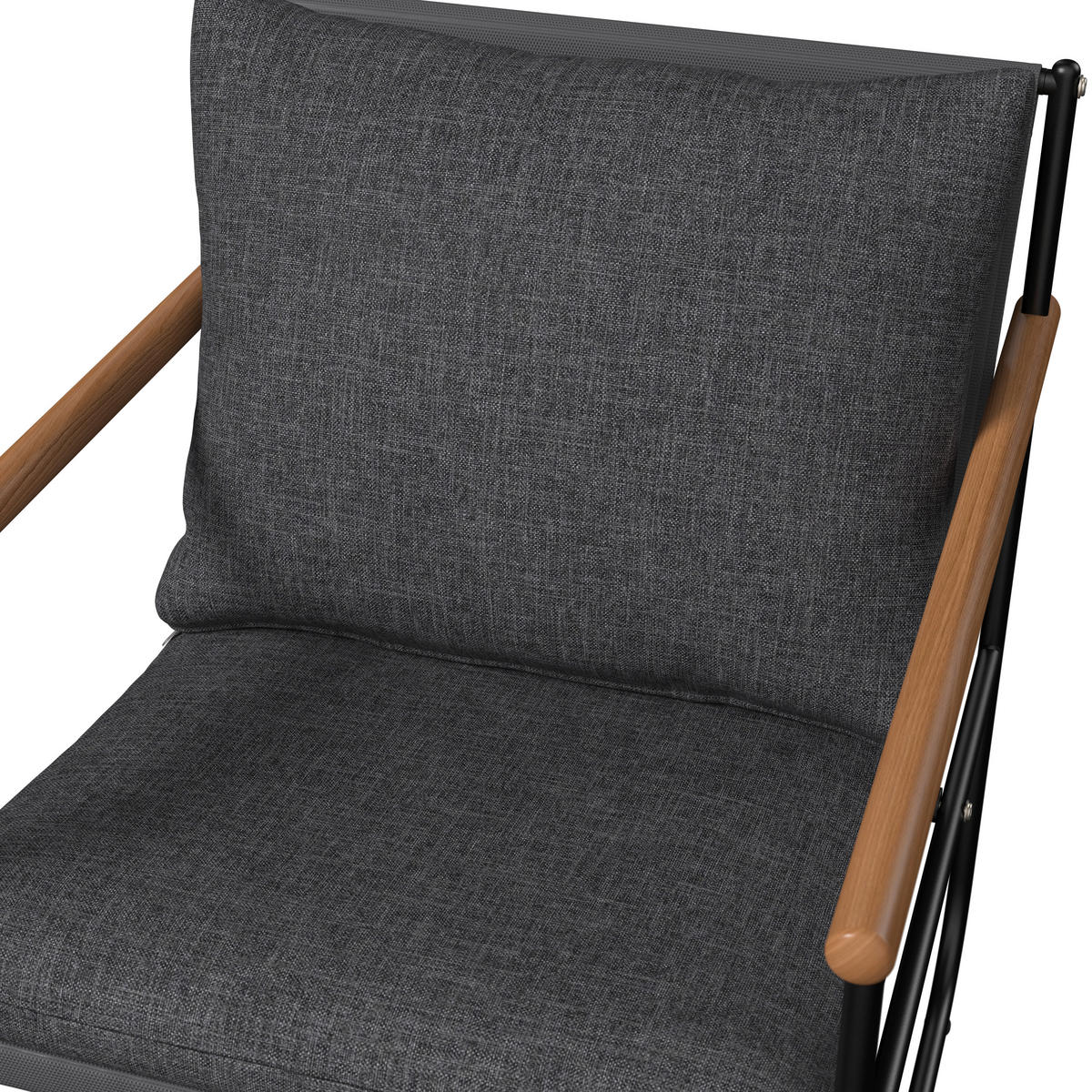 BALKONSET  3-teilig  - Anthrazit/Schwarz, MODERN, Glas/Textil (56/78/70cm) - Ambia Garden