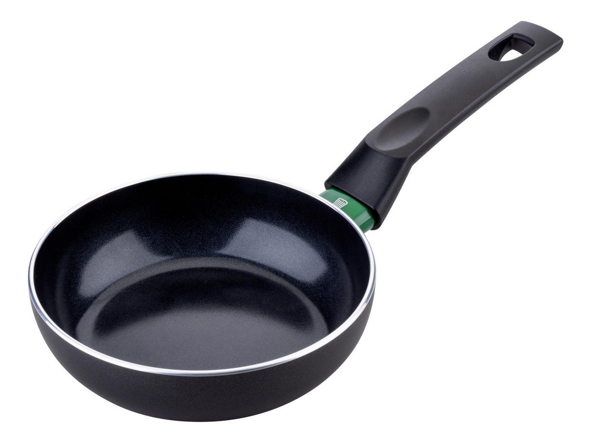 BRATPFANNE BIELEFELD Keramikbeschichtung 16 cm  - Schwarz/Grün, Basics, Metall (16cm) - Chefkoch+Fackelmann