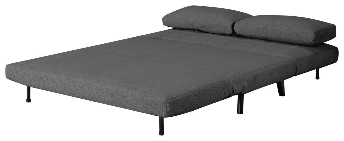 SCHLAFSOFA Webstoff Dunkelgrau  - Dunkelgrau/Schwarz, Design, Holz/Textil (143/82/88cm) - Carryhome
