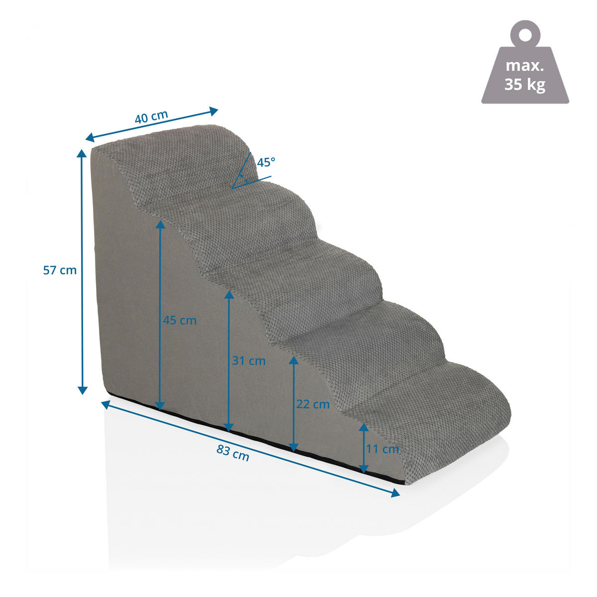 TIERHAUS - Grau, MODERN, Textil (40/57/83cm) - MID.YOU