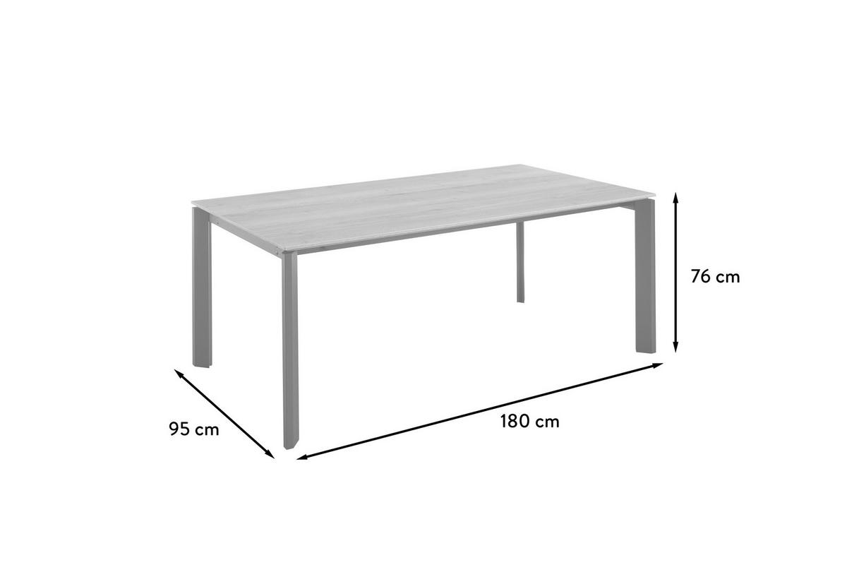 ESSTISCH rechteckig Schwarz, Schieferfarben  - Schieferfarben/Schwarz, Basics, Holzwerkstoff/Metall (180/95/76cm) - Celina Home