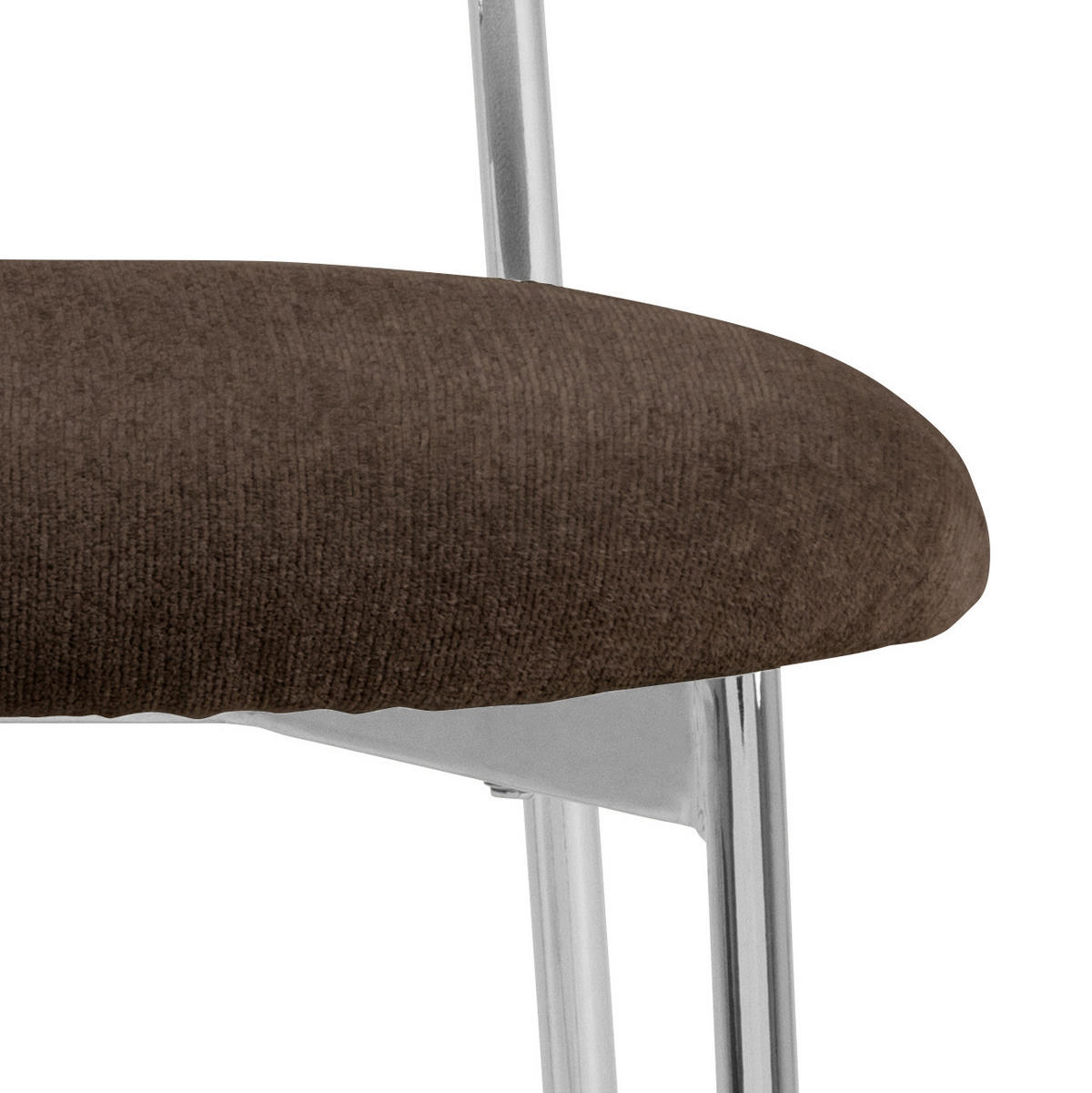 STUHL   Flachgewebe  - Chromfarben/Braun, MODERN, Textil/Metall (47/79/53,5cm) - MID.YOU