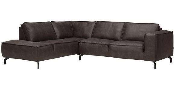 WOHNLANDSCHAFT in Textil Braun - Schwarz/Braun, ROMANTIK / LANDHAUS, Textil/Metall (230/283cm) - Valnatura