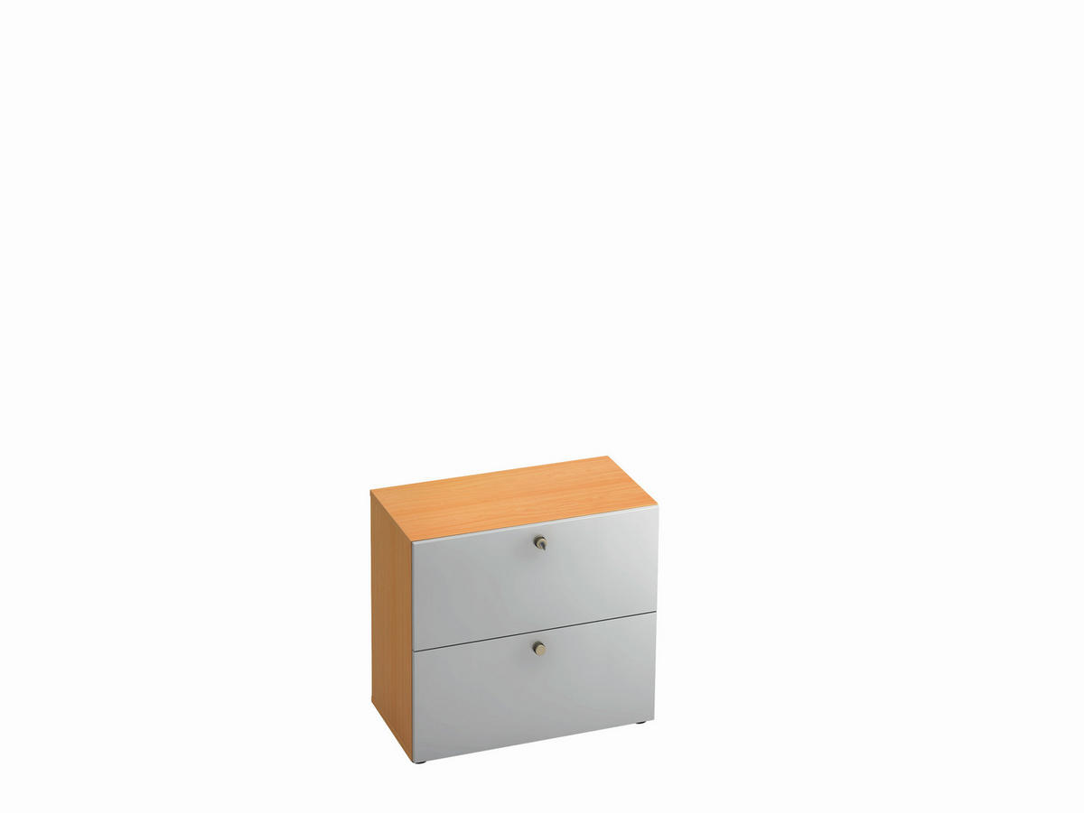 HÄNGEREGISTERELEMENT Silberfarben, Buchefarben  - Silberfarben/Buchefarben, KONVENTIONELL, Holzwerkstoff/Kunststoff (80/74,8/42cm) - Venda