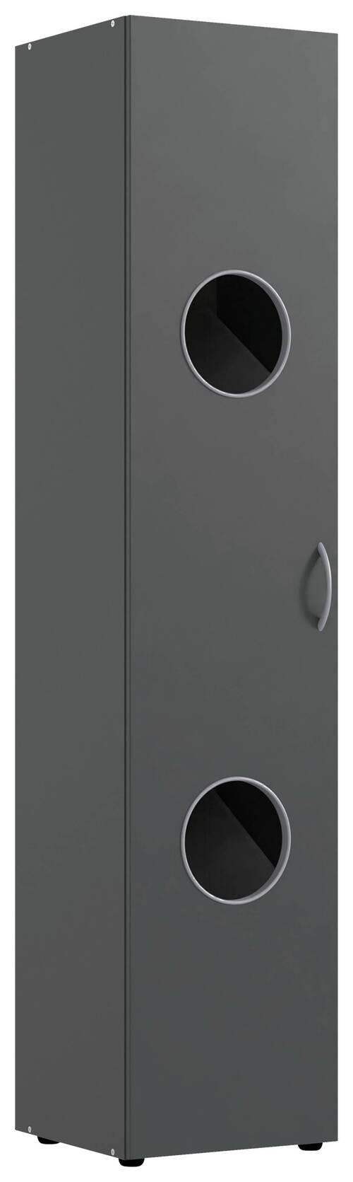 WÄSCHESCHRANK 40/185/40 cm  in Graphitfarben  - Alufarben/Graphitfarben, KONVENTIONELL, Holzwerkstoff/Kunststoff (40/185/40cm) - Xora
