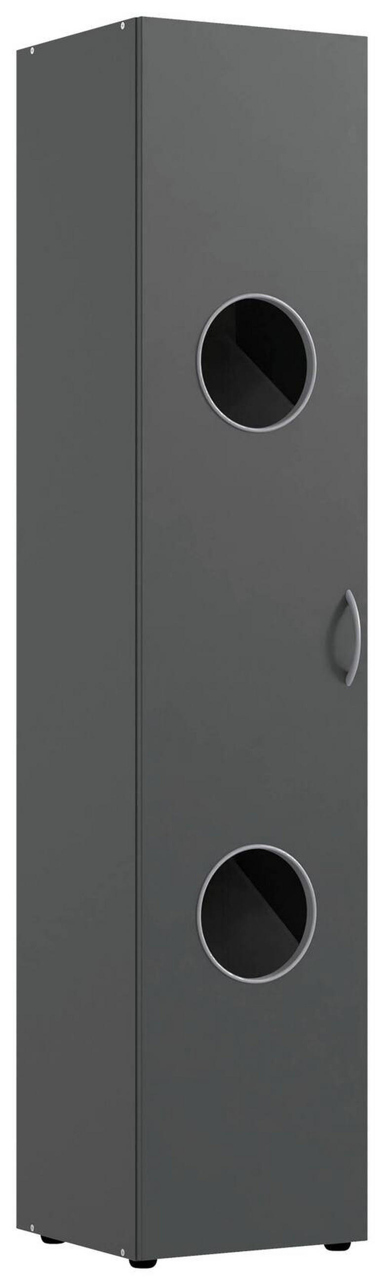 WÄSCHESCHRANK 40/185/40 cm  in Graphitfarben  - Alufarben/Graphitfarben, KONVENTIONELL, Holzwerkstoff/Kunststoff (40/185/40cm) - Xora