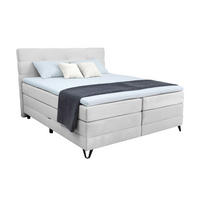 BOXSPRINGBETT 160/200 cm  in Weiß  - Schwarz/Weiß, KONVENTIONELL, Textil/Metall (160/200cm) - Carryhome