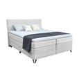 BOXSPRINGBETT 160/200 cm  in Weiß  - Schwarz/Weiß, KONVENTIONELL, Textil/Metall (160/200cm) - Carryhome