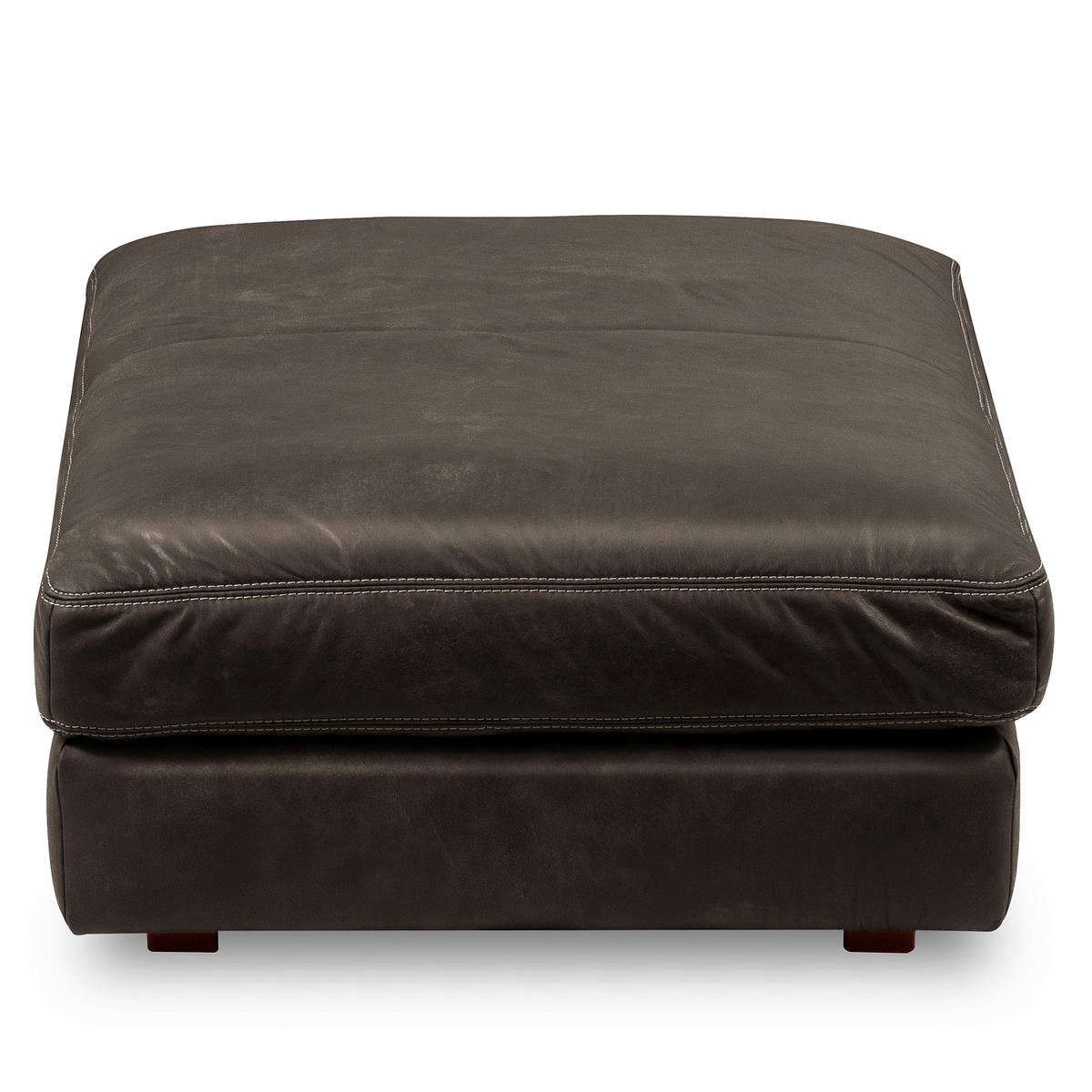 HOCKER in Leder Fango  - Fango/Beige, Design, Leder/Kunststoff (123/45/93cm) - Livetastic