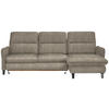ECKSOFA Greige Chenille  - Greige/Schwarz, KONVENTIONELL, Textil/Metall (254/190cm) - Livetastic