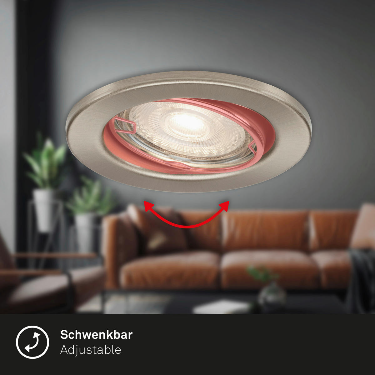 LED-PANEL   //3000 K// - barve niklja, Basics, kovina (8,6/7cm)