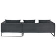 ECKSOFA in Feincord Anthrazit  - Anthrazit/Schwarz, KONVENTIONELL, Textil/Metall (284/178cm) - Hom`in