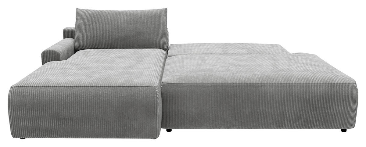 ECKSCHLAFSOFA in Cord Dunkelgrau  - Dunkelgrau/Schwarz, Modern, Kunststoff/Textil (167/253cm) - Trendmanufaktur
