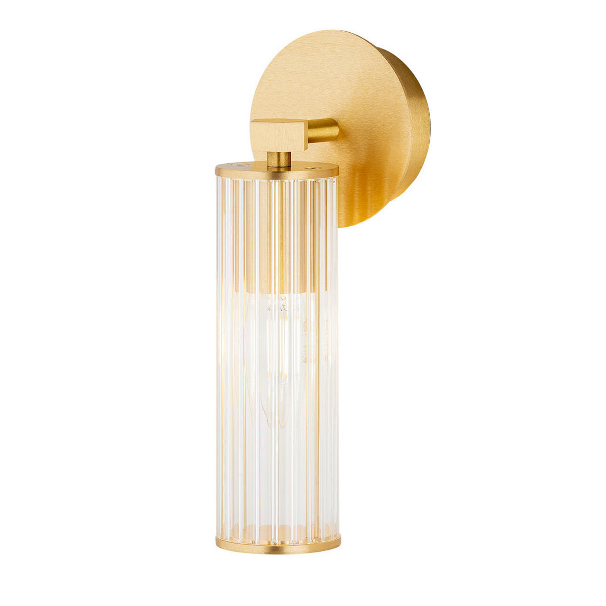 WANDLEUCHTE Hampton 25.5/10/10.5 cm   - Transparent/Messingfarben, KONVENTIONELL, Glas/Metall (25.5/10/10.5cm)