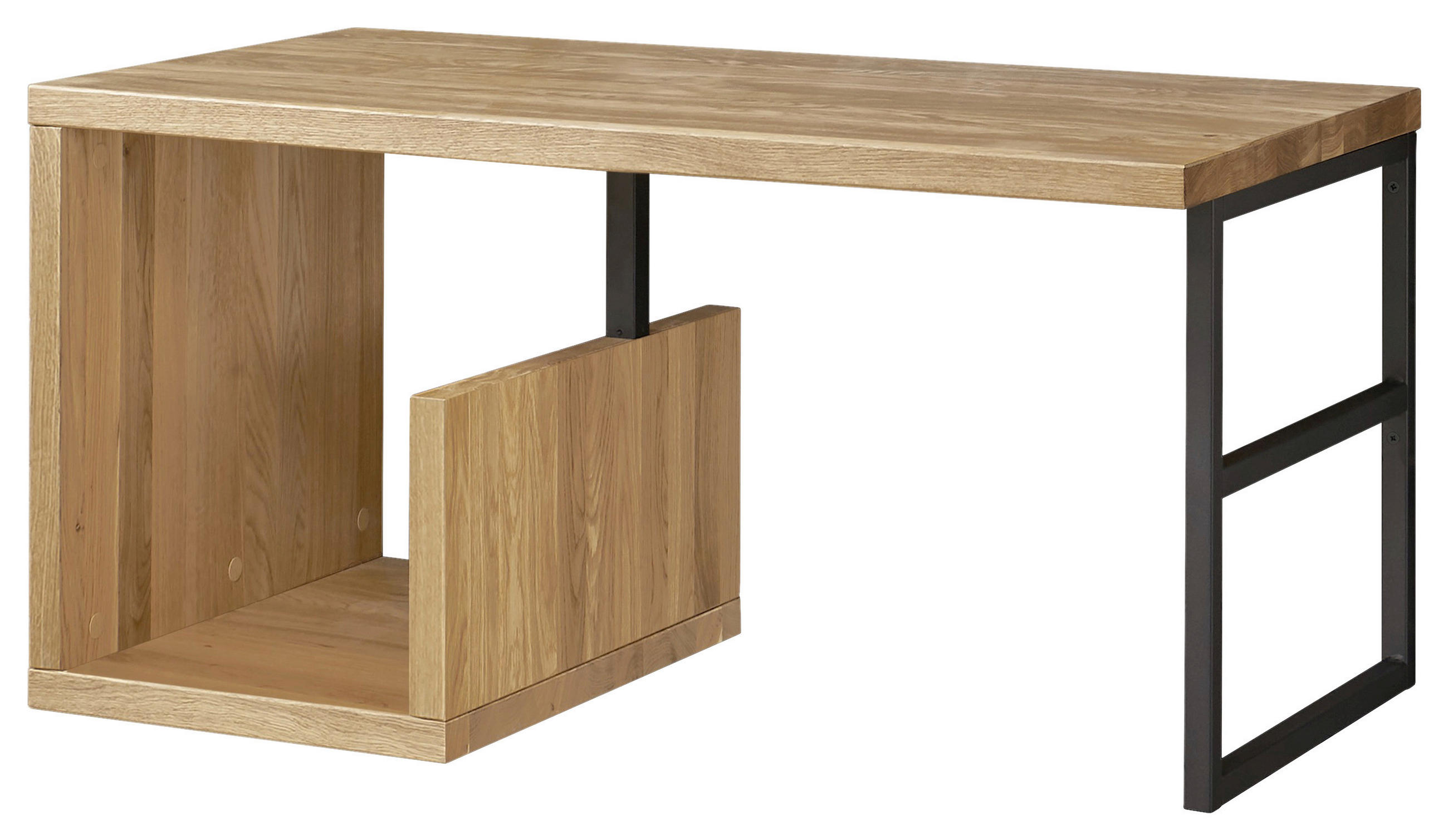 WASCHBECKENUNTERSCHRANK 90/45/47 cm  - Eichefarben/Schwarz, Natur, Holz/Metall (90/45/47cm) - Linea Natura