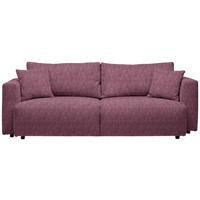 SCHLAFSOFA  mit Stoffauswahl, Schlafen auf Sitzhöhe, Rücken echt Velours Bordeaux  - Bordeaux/Schwarz, Design, Kunststoff/Textil (250/92/105cm) - Carryhome